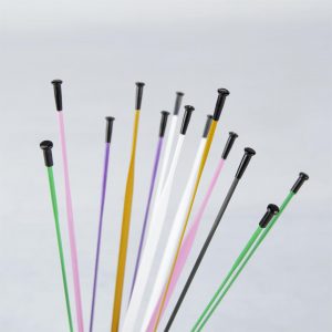 coloured carbon spokes for cycling wheels